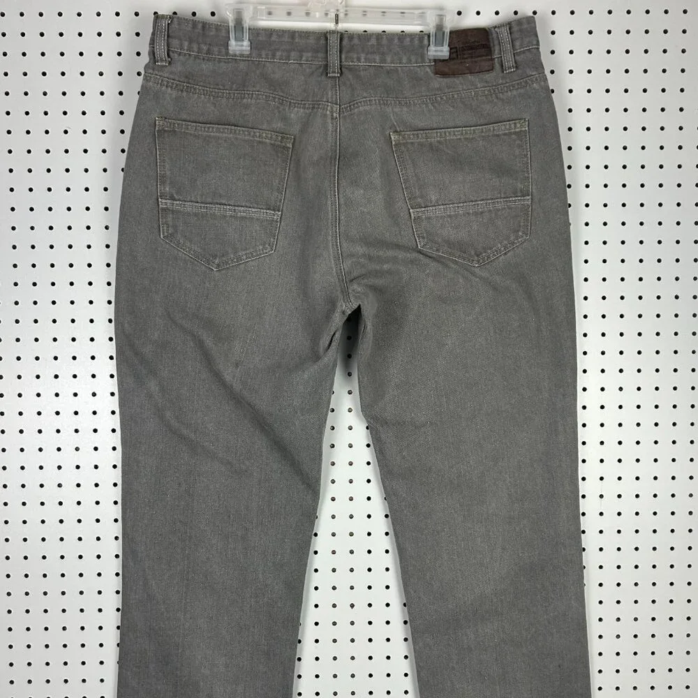 Godbody‎ Baggy 90s Jeans 40x30 Hip Hop Gray Stitched Wide Leg Streetwear Patch